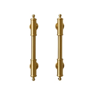 Poignée de porte traditionnelle en laiton orné avec finition dorée polie, poignée décorative robuste pour les intérieurs de luxe - Product Image 5