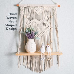 MORE Natural Handwoven Cotton Indian Bohemian Macrame <b>Wall</b> Hanging for Bedroom Hallway Kids & Teen Rooms All Occasions - Product Image 1