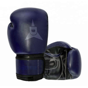 Guantes de Boxeo Daizen Star Training de Cuero PU Azul con Cierre de Correa Ajustable en la Muñeca, Unisex, con Estampado Metálico para Adultos - Product Image 2