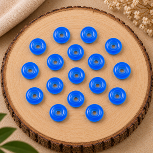 Pendentif en calcédoine bleue lisse en forme de donut de 15 mm, facetté, pour la fabrication de bijoux, la lithothérapie, la guérison énergétique, charme pour collier - Product Image 2