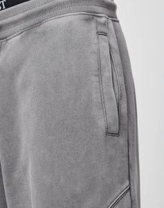 Pantalon de survêtement ample en tricot délavé pour homme, avec logo personnalisé, 100 % coton avec doublure polaire, coupe large et épaisse - Product Image 3