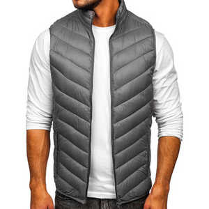 Gilet matelassé unisexe sur mesure, vente chaude, noir, sans manches, en duvet, imperméable, grande taille, pour hommes et femmes - Product Image 1