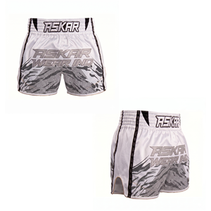 กางเกง MMA ยี่ห้อ Askar Wear รุ่น Ind สีขาว-เทา พิมพ์ลายแบบ Sublimation แห้งเร็ว สำหรับกีฬาต่อสู้แบบผสมผสาน  สำหรับผู้ใหญ่ ทรงปกติ - Product Image 4