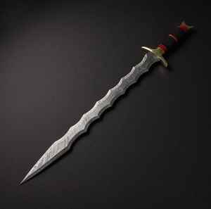 Épées personnalisées OEM en gros, de haute qualité, faites à la main, en acier Damas de qualité industrielle, style Viking, pour le camping en extérieur, avec fourreau d'épée antique - Product Image 1