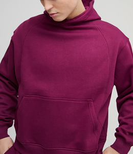 Men's Burgundy Hooded Sweatshirt <b>Set</b> Cotton French Terry Casual Autumn Wear Front Letter Print Oem Service - Product Image 6