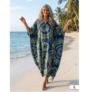 Women Printed <b>Kaftan</b> Dress Loose Fit <b>Summer</b> Beach Wear Comfortable Fabric Custom Bulk Manufacturing Wholesale Export Supply - Product Image 1
