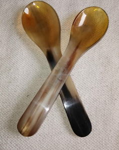 Cuerno de búfalo hecho a mano cucharas para servir ensalada de mango largo mejor calidad artesanía natural vajilla de hueso elegante y duradero por FWE - Product Image 2