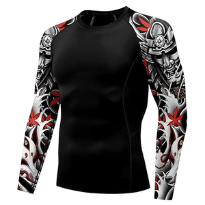Custom Logo <b>Men</b> Long Sleeve Rash Guard <b>Compression</b> <b>Shirt</b> Graphic Print UV Protection Wholesale Bulk Supply - Product Image 1