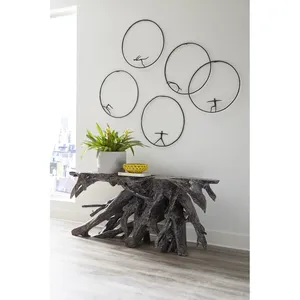 Minimalist Iron Wall Sculpture Circular Abstract Art Decor Handmade Metal Craft for Living Room - Product Image 3