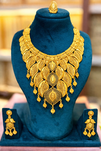 Ensemble de colliers avec pendentif en alliage de cuivre plaqué or de Dubaï, chaîne classique, pour femmes, anniversaire - Product Image 3