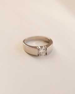 <b>Solitaire</b> Round Diamond Wedding Band <b>Ring</b> Lab Grown Original 925 Sterling <b>Silver</b> Fine Gift For Lovers - Product Image 1