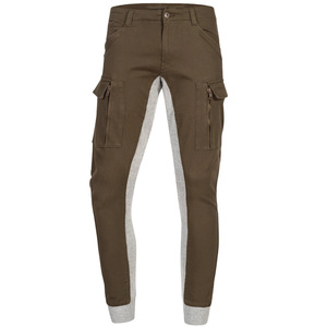 Pantalon cargo kaki pour homme, en toile colorée, plusieurs poches, style décontracté, taille élastique, fermeture éclair, pour l'automne - Product Image 4