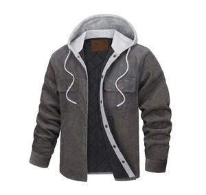 Top Trending Fashion Direct Selling Long Quilted Jacket Plaid Pattern Canvas Fabric Cotton Bamboo Fiber Stand Winter Men's Front - Product Image 1