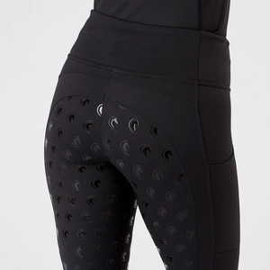 Nouvelles jambières d'équitation noires à taille haute, tendance, personnalisées, écologiques, respirantes, à séchage rapide, en cuir véritable - Product Image 6