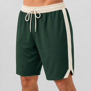 Shorts de sport pour hommes personnalisés en gros, avec bande latérale contrastante et cordon de serrage, pour le fitness, le jogging et l'entraînement - Product Image 6