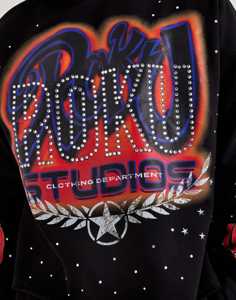 เสื้อฮู้ดสตรีทแวร์ประดับเพชรเทียมสำหรับผู้ชาย ผ้าเฟรนช์เทอร์รี่ พิมพ์ลายดีไซเนอร์ ซิปฮู้ดดี้ทรงโอเวอร์ไซส์ หนานุ่ม ลายพราง ซิปหน้า - Product Image 4