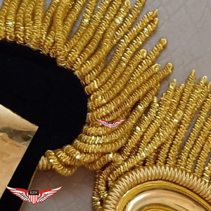 Epaulettes y Pliegues de Hombro Napoleónicos de Lujo, Ecológicos, Ceremoniales, Bordados a Mano con Flecos de Hilo Dorado, Personalizados con Diseño de Luna - Product Image 2