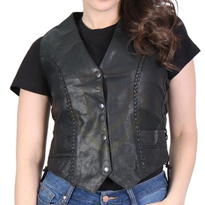 Custom Design Women Leather Vest <b>Motorcycle</b> for Men Fashion Customize Wholesale Solid Color All Size Motorbike Real Leather Vest - Product Image 1