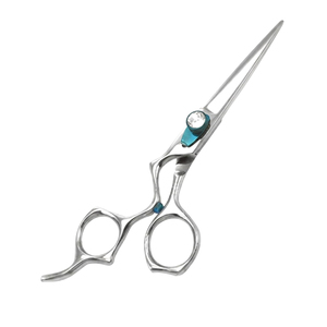 Ciseaux de coiffure professionnels en acier inoxydable, manche ergonomique décalé, pour barbier et salon, OEM Pakistan - Product Image 2
