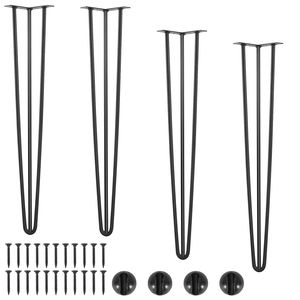 Set di 4 gambe a forcina da 71 cm per tavolo da scrivania in stile rustico, capacità di carico 408 kg, 3 aste, per sedie da scrivania, panche, tavoli da pranzo e tavolini d'appoggio - Product Image 1