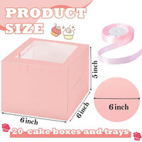 Boîte cadeau personnalisée rose pour pâtisserie avec ruban, emballage pour gâteaux, boîte d'emballage alimentaire pour desserts, vente en gros