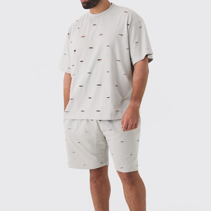 T-shirts Oversize en Coton 100% Coton 260 GSM Grande Taille Manches Courtes Homme T-shirt Oversize Délavé Lourd T-shirts Vierge - Product Image 3