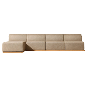 Elegant Modern Modular Sectional <b>Sofa</b> Furniture Set for Outdoor Sturdy <b>Frame</b> Made of Solid Teak <b>Wood</b> Thick and Soft Cushion - Product Image 1