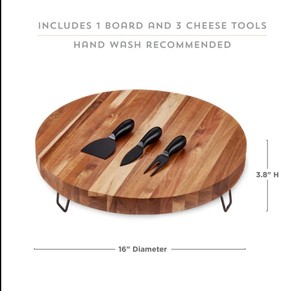 Plateau à charcuterie en bois artisanal, ensemble de couteaux à fromage, outils à fromage en acier inoxydable de qualité supérieure, plateau de service pour la maison et la cuisine - Product Image 2