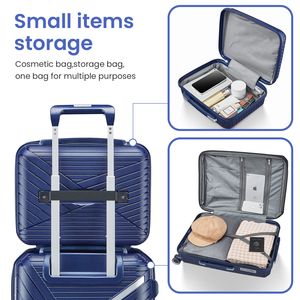 Set di valigie leggere espandibili 4 pezzi 14/20/24/28 pollici doppio 360 gradi Mute ruote durevoli materiali PP lucchetto TSA - Product Image 4