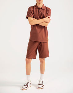 High Quality Customizable Hip Hop Style Men with Quarter Zipper Pocket 100% Cotton Loose Fit Printed <b>Design</b> polo shirt - Product Image 4