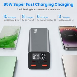 20000mah 65W <b>USB</b>-<b>C</b> PD Laptop Power Bank Fast Charging Portable <b>Type</b>-<b>C</b> Charger with <b>USB</b>-<b>C</b> <b>Cable</b> Compatible with IOS - Product Image 5