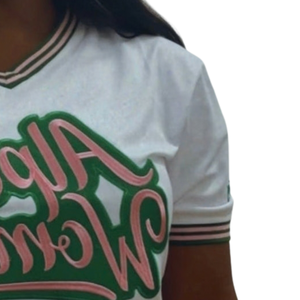   เสื้อกีฬาผู้หญิงสีขาวเขียว ผ้า Dri-Fit ระบายอากาศ แห้งเร็ว แขนสั้น สำหรับฝึกซ้อม ทีม ออกกำลังกาย - Product Image 4