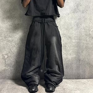 <b>Men</b> <b>Baggy</b> Sweatpants Rhinestone 100% Cotton Heavyweight Streetwear <b>Joggers</b> Casual Pants Custom Logo - Product Image 4