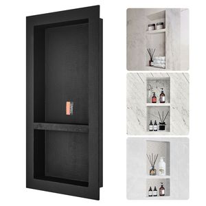 Estantes de Baño de 16 x 32 Pulgadas, Organizador para Nicho de Ducha con Doble Estante y Esquinas Cuadradas, Protección Sellada Empotrada - Product Image 2