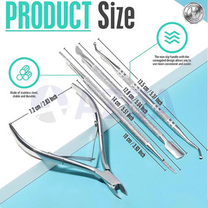 Premium Stainless Steel Manicure and Pedicure <b>Kit</b> with Cuticle Nipper <b>Nail</b> File <b>Nail</b> Lifter and Cuticle Pusher Set - Product Image 2