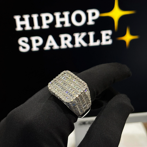 Full Moissanite Iced Out <b>Ring</b> 925 Sterling <b>Silver</b> Hip Hop Statement Band Luxury Jewelry for <b>Men</b> Women Fashion Engagement <b>Ring</b> - Product Image 1