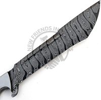 Nouvelle édition de couteau de chasse artisanal en acier Damas à lame pleine, avec manche en bois Venge, pour la survie et le camping