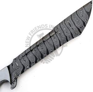 Nueva Edición Cuchillo de Caza para Exteriores de Acero de Damasco de Espiga Completa Hecho a Mano con Mango de Madera de Asta de Ciervo, Cuchillo de Supervivencia para Camping - Product Image 4