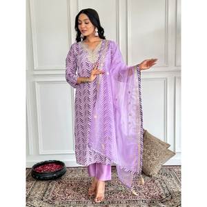 Magnifique ensemble élégant pour soirée, haut et bas avec dupatta, taille XL - Product Image 3