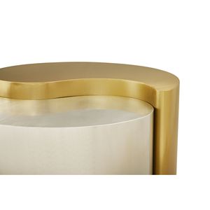 Tavolino da Caffè Moderno e Contemporaneo Ying Yang 2 Pezzi con Struttura in Lamiera d'Oro e Argento - Product Image 6