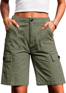 2026 Wholesale Women's Shorts High Waist Stonewashed Denim Cargo Shorts With Pockets Casual Breathable Regular Fit Shorts ODM - Product Image 3