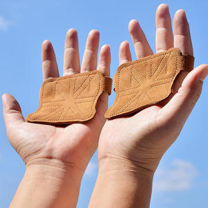 Leather Palm Protection Anti-slip Fitness Sports Gymnastics Pull Ups <b>Weight</b> Lifting Workout Grips Training <b>Gloves</b> - Product Image 3