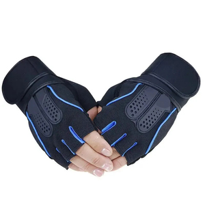 Gants de cyclisme unisexes à doigts entiers en polyester et cuir, respirants, antidérapants, avec sangle de poignet réglable, pour l'été, les activités de plein air et l'entraînement physique - Product Image 1