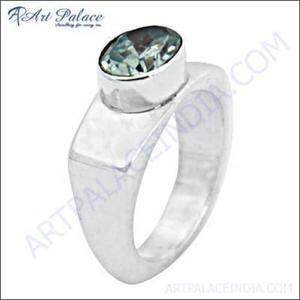 Charming Blue Topaz Gemstone 925 Silver <b>Ring</b> Blue Topaz <b>Rings</b> <b>Adjustable</b> <b>Rings</b> - Product Image 1