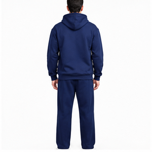 Conjunto deportivo azul marino para hombre con capucha, sudadera de manga larga y pantalones jogger, conjunto casual de dos piezas a precio razonable. - Product Image 2