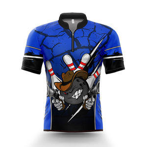 Camisetas de tiro con arco para hombre, de malla sublimada, con botones y cremallera, de gran tamaño, de secado rápido, transpirables, 100% poliéster. - Product Image 1