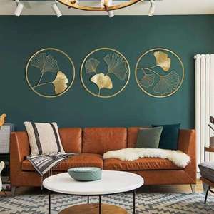 Luxury Gold Ginkgo Leaf Metal Wall Art Set Modern Botanical Wall Decor Iron Wall <b>Hanging</b> for Living Room Bedroom Hotel - Product Image 3
