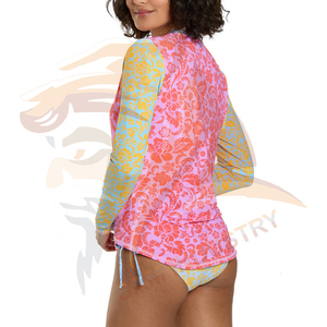 <b>Women's</b> Sublimated Anti-UV Quick Dry Knitted 100% Polyester <b>Rash</b> <b>Guard</b> New Style Long Sleeve <b>Women</b> <b>Rash</b> <b>Guard</b> - Product Image 3