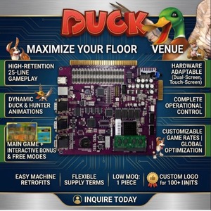 Software de Juego Arcade con Pantalla Táctil Personalizada, Duck Hunter de 9 Líneas para Gabinete de Pantalla Curva, Mercado Europeo - Product Image 1