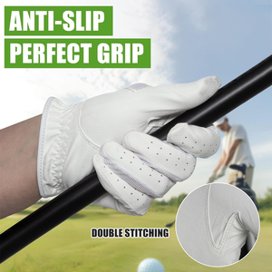White Leather <b>Golf</b> Gloves Full Finger Breathable Non-Slip Outdoor Sports Men Women - Product Image 3